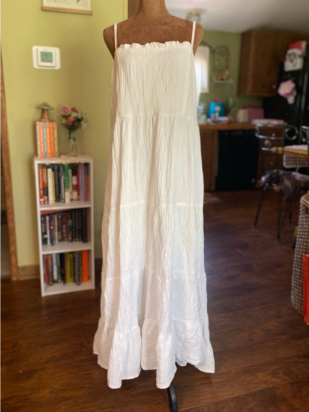 White gauze cotton dress